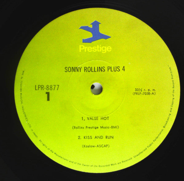 Sonny Rollins - Plus 4 (Vinyl, LP, Album, Reissue) Very Good Plus (VG+) / Very Good Plus (VG+)