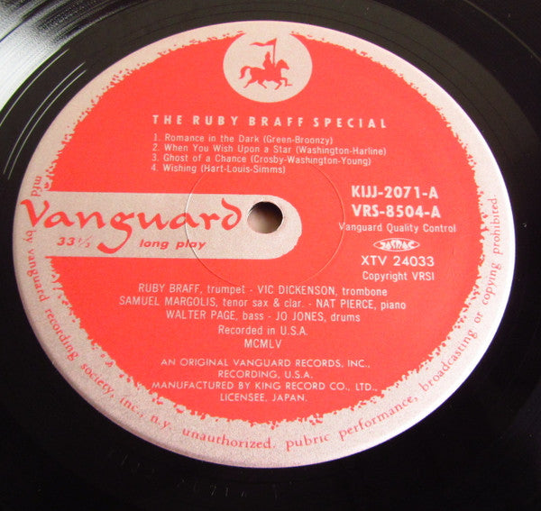 Ruby Braff - Ruby Braff Special (Vinyl, LP, Album, Limited Edition, Reissue) Very Good Plus (VG+) / Very Good Plus (VG+)