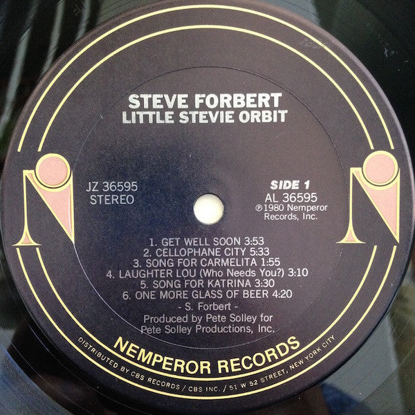 Steve Forbert - Little Stevie Orbit (Vinyl, LP, Album) Very Good (VG) / Very Good Plus (VG+)