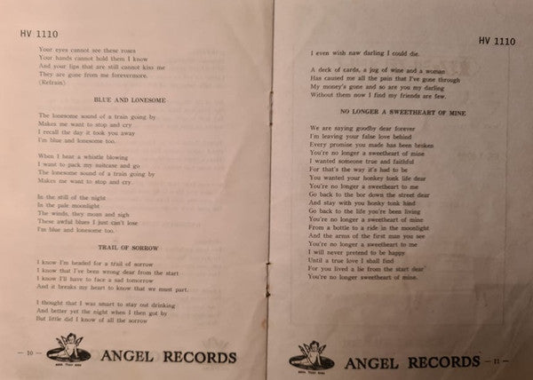 Reno And Smiley - Country Songs (Vinyl, LP, Album, Reissue, Mono) Good Plus (G+) / Very Good (VG)