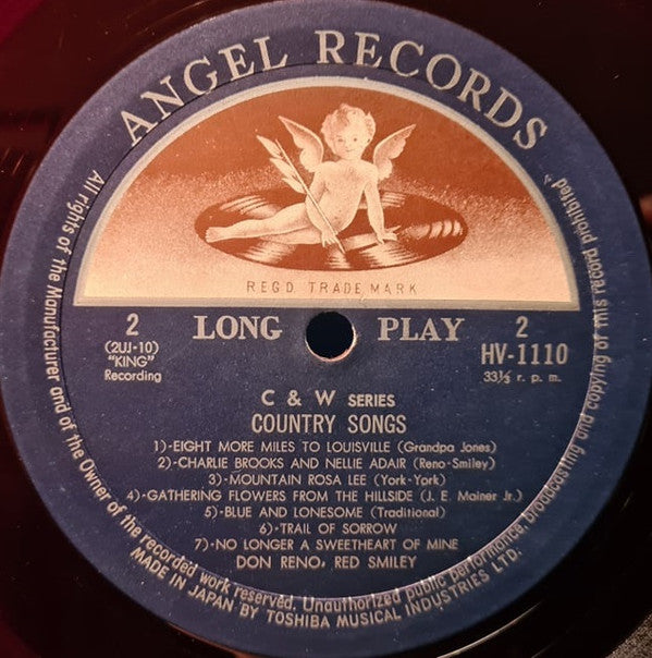 Reno And Smiley - Country Songs (Vinyl, LP, Album, Reissue, Mono) Good Plus (G+) / Very Good (VG)