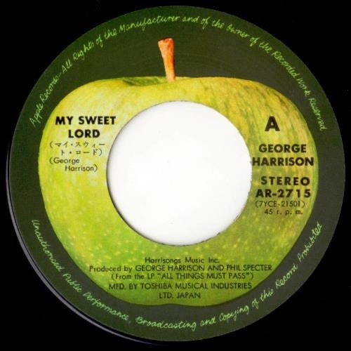 George Harrison - My Sweet Lord (Vinyl, 7", 45 RPM, Single, Stereo) Very Good Plus (VG+) / Very Good (VG)