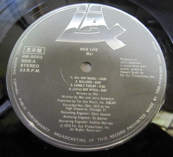 War - Live (2xVinyl, LP, Album, Promo, Reissue) Very Good (VG) / Good Plus (G+)