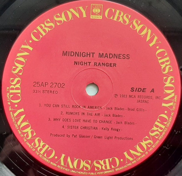 Night Ranger - Midnight Madness (Vinyl, LP, Album, Stereo)