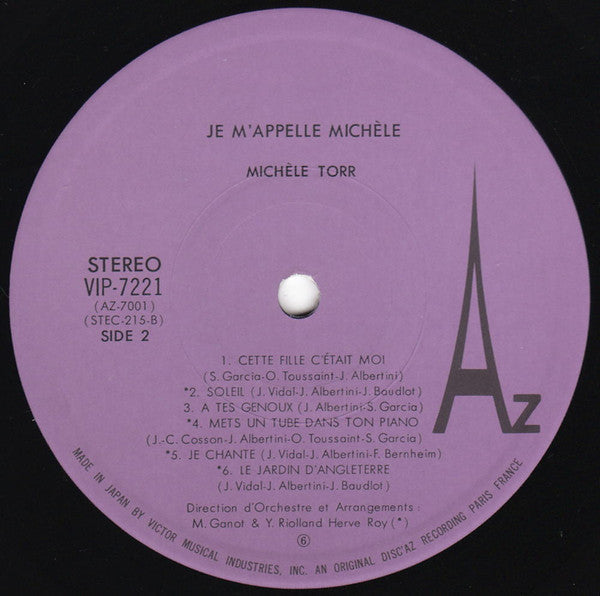 Michèle Torr - Je M'appelle Michèle (Vinyl, LP, Album) Very Good Plus (VG+) / Good Plus (G+)