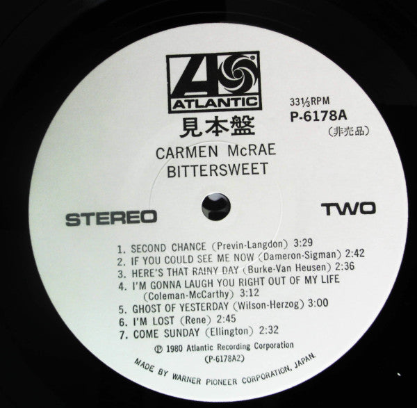 Carmen McRae - Bittersweet (Vinyl, LP, Album, Promo, Stereo) Very Good Plus (VG+) / Very Good (VG)