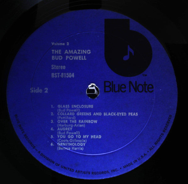 Bud Powell - The Amazing Bud Powell (Volume 2) (Vinyl, LP, Album, Stereo, Reissue, Remastered) Very Good Plus (VG+) / Very Good Plus (VG+)