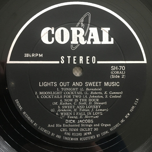 Dick Jacobs - Lights Out And Sweet Music (Vinyl, LP, Album) Good Plus (G+) / Good Plus (G+)