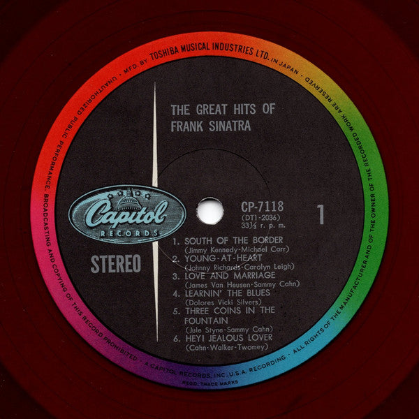 Frank Sinatra - The Great Hits Of (Vinyl, LP, Compilation, Stereo) Very Good (VG) / Very Good (VG)