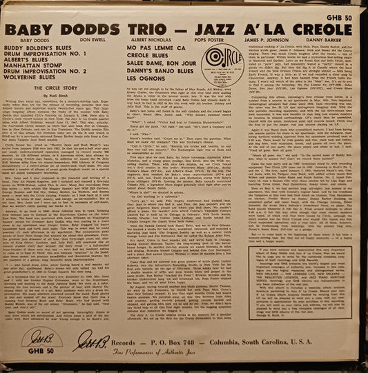 Baby Dodds Trio - Baby Dodds Trio / Jazz À La Creole (Vinyl, LP, Album, Compilation, Misprint) Very Good (VG) / Very Good Plus (VG+)