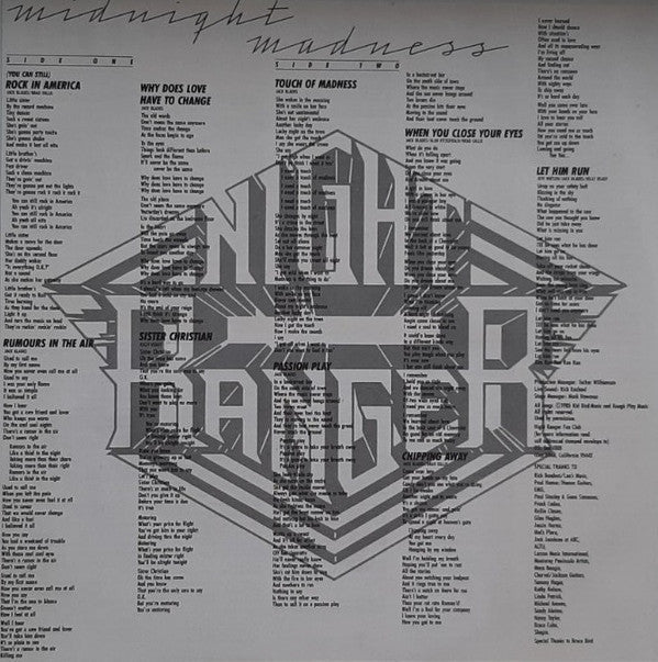 Night Ranger - Midnight Madness (Vinyl, LP, Album, Stereo) Very Good (VG) / Very Good Plus (VG+)