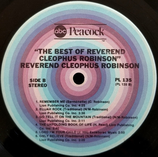 Reverend Cleophus Robinson - The Best Of Reverend Cleophus Robinson (Vinyl, LP, Compilation, Reissue) Very Good Plus (VG+) / Very Good Plus (VG+)
