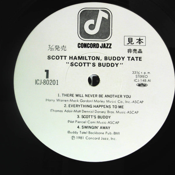 Scott Hamilton - Scott's Buddy (Vinyl, LP, Album, Promo) Near Mint (NM or M-) / Very Good (VG)