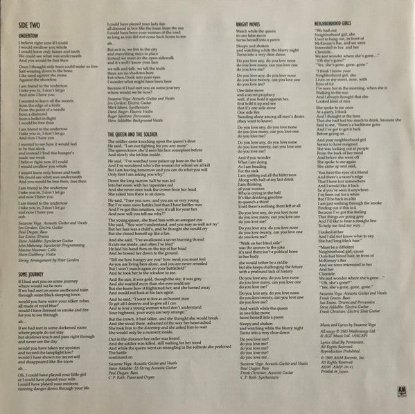 Suzanne Vega - Suzanne Vega (Vinyl, LP, Album, Promo) Very Good Plus (VG+) / Very Good Plus (VG+)