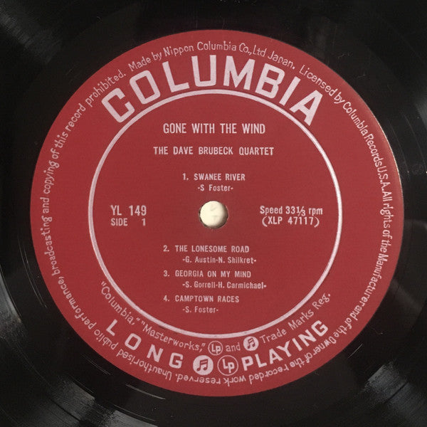 The Dave Brubeck Quartet - Gone With The Wind (Vinyl, LP, Album, Mono) Very Good Plus (VG+) / Very Good (VG)