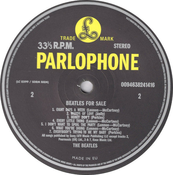 The Beatles - Beatles For Sale (Vinyl, LP, Album, Reissue, Stereo) Very Good (VG) / Near Mint (NM or M-)