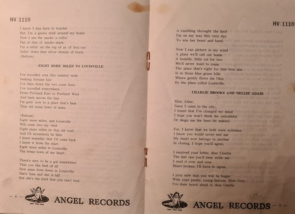 Reno And Smiley - Country Songs (Vinyl, LP, Album, Reissue, Mono) Good Plus (G+) / Very Good (VG)