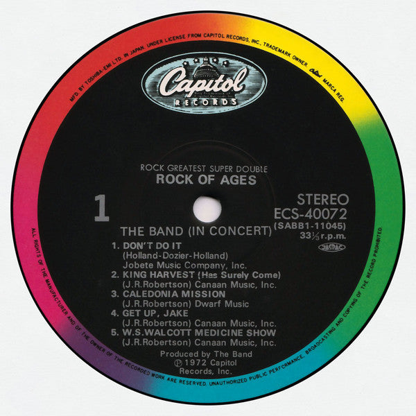 The Band - Rock Of Ages: The Band In Concert (2xVinyl, LP, Album) Near Mint (NM or M-) / Good Plus (G+)