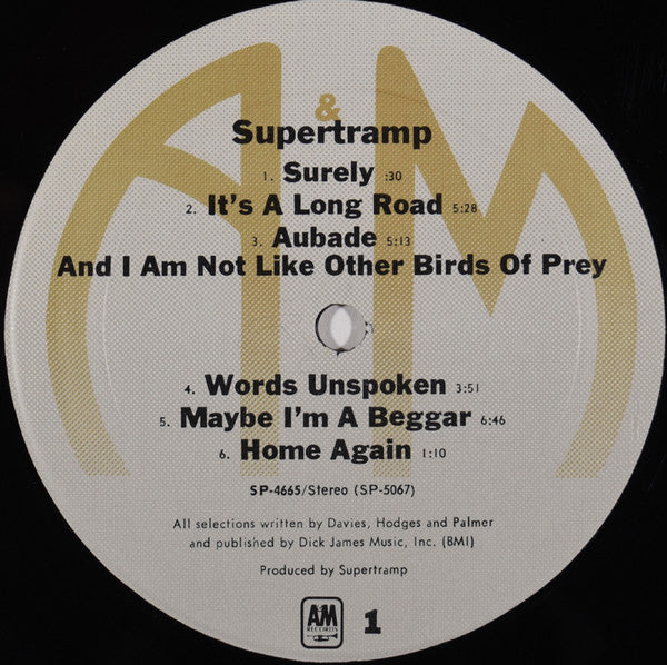 Supertramp - Supertramp (Vinyl, LP, Album, Reissue, Remastered, Stereo) Very Good (VG) / Fair (F)