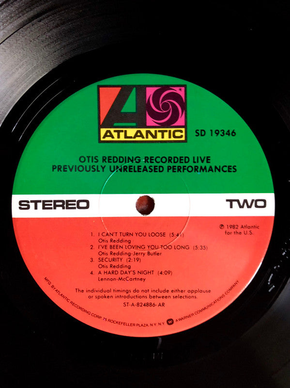 Otis Redding - Recorded Live (Previously Unreleased Performances) (Vinyl, LP, Album, Stereo) Very Good Plus (VG+) / Very Good (VG)
