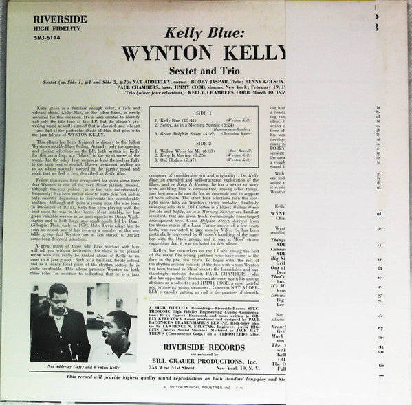 Wynton Kelly - Kelly Blue (Vinyl, LP, Album, Reissue) Very Good Plus (VG+) / Very Good Plus (VG+)