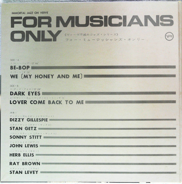 Stan Getz - For Musicians Only (Vinyl, LP, Mono)