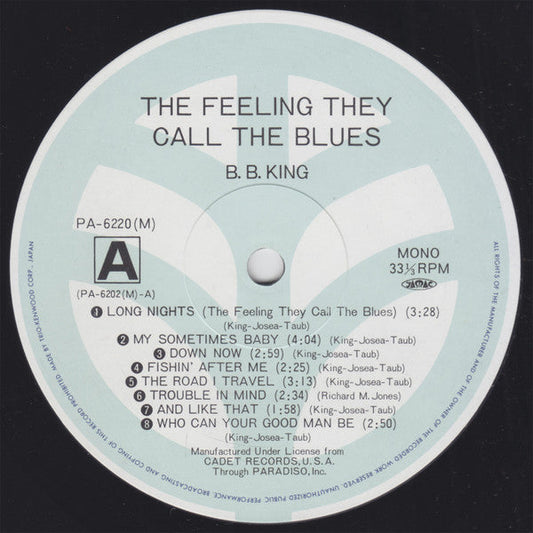 B.B. King - The Feeling They Call The Blues - The Time Of B.B.King - Vol.1 (Vinyl, LP, Compilation, Mono) Very Good (VG) / Very Good (VG)