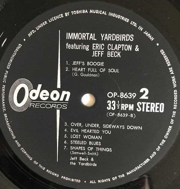 The Yardbirds - Immortal Yardbirds (Vinyl, LP, Compilation, Stereo) Very Good Plus (VG+) / Very Good Plus (VG+)
