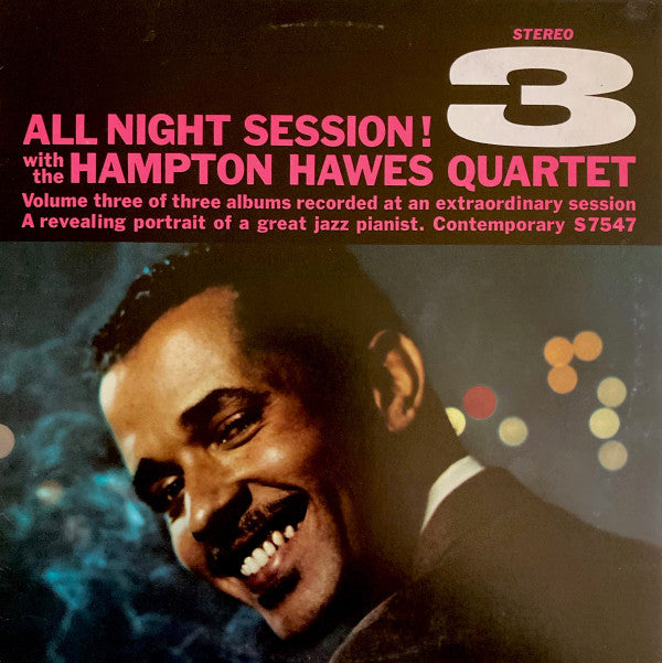 Hampton Hawes Quartet - All Night Session! Vol. 3 (Vinyl, LP, Album, Reissue, Stereo) Very Good Plus (VG+) / Very Good (VG)