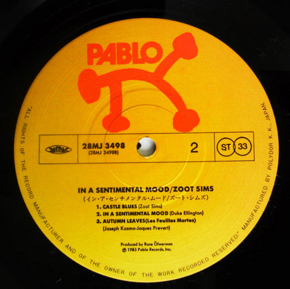 Zoot Sims - In A Sentimental Mood (Vinyl, LP, Album) Very Good Plus (VG+) / Very Good Plus (VG+)