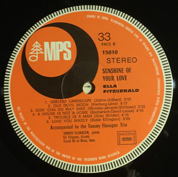 Ella Fitzgerald - Sunshine Of Your Love (Vinyl, LP, Album, Reissue) Very Good (VG) / Very Good (VG)
