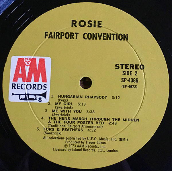 Fairport Convention - Rosie (Vinyl, LP, Album) Very Good (VG) / Very Good Plus (VG+)