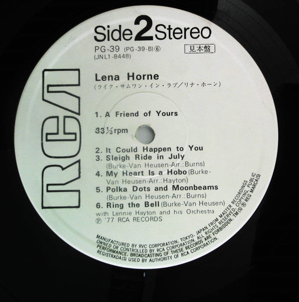 Lena Horne - Songs By Burke And Van Heusen (Vinyl, LP, Album, Promo, Stereo) Very Good Plus (VG+) / Very Good Plus (VG+)