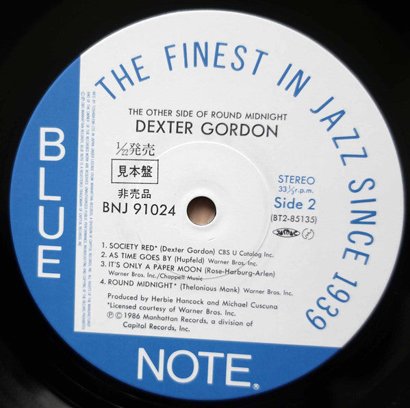 Dexter Gordon - The Other Side Of Round Midnight (Vinyl, LP, Album, Promo) Near Mint (NM or M-) / Very Good Plus (VG+)