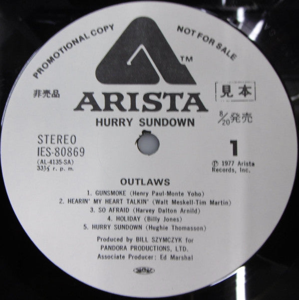 Outlaws - Hurry Sundown (Vinyl, LP, Album, Promo) Very Good Plus (VG+) / Very Good Plus (VG+)