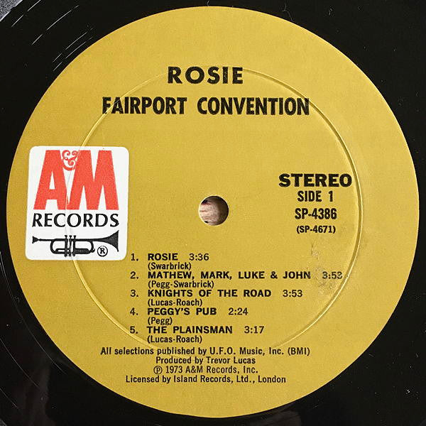 Fairport Convention - Rosie (Vinyl, LP, Album) Very Good (VG) / Very Good Plus (VG+)