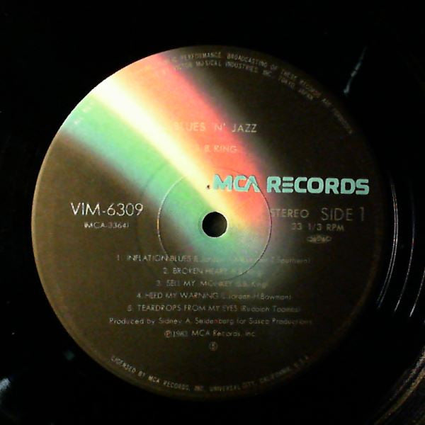 B.B. King - Blues 'N' Jazz (Vinyl, LP, Album, Stereo) Very Good Plus (VG+) / Very Good Plus (VG+)