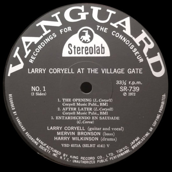 Larry Coryell - At The Village Gate (Vinyl, LP, Album) Very Good Plus (VG+) / Very Good (VG)