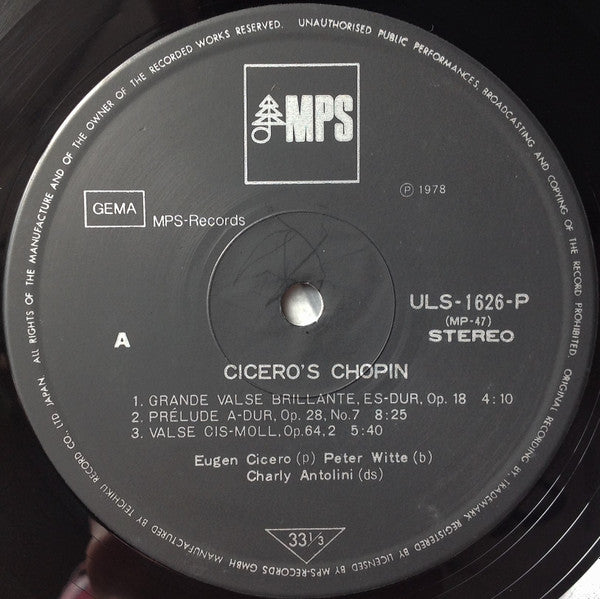 Eugen Cicero - Cicero's Chopin = Chopin Jazz (Vinyl, LP, Album, Limited Edition, Stereo) Very Good Plus (VG+) / Very Good Plus (VG+)