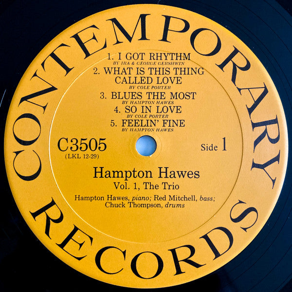 Hampton Hawes Trio - Hampton Hawes Trio, Vol. 1 (Vinyl, LP, Album, Reissue, Mono) Very Good Plus (VG+) / Very Good (VG)
