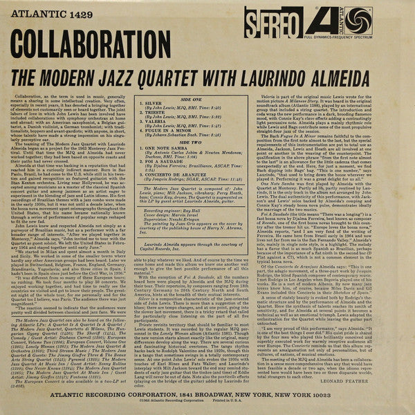 The Modern Jazz Quartet - Collaboration (Vinyl, LP, Album, Reissue, Stereo) Very Good Plus (VG+) / Very Good Plus (VG+)