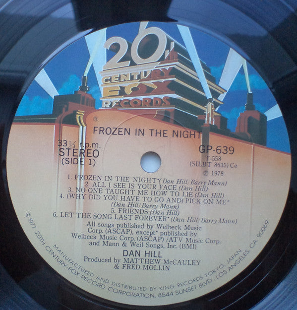 Dan Hill - Frozen In The Night (Vinyl, LP, Album) Very Good Plus (VG+) / Very Good Plus (VG+)