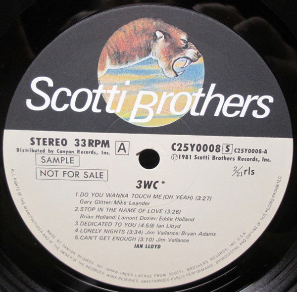 Ian Lloyd - 3WC* (Vinyl, LP, Album, Promo) Very Good Plus (VG+) / Very Good Plus (VG+)