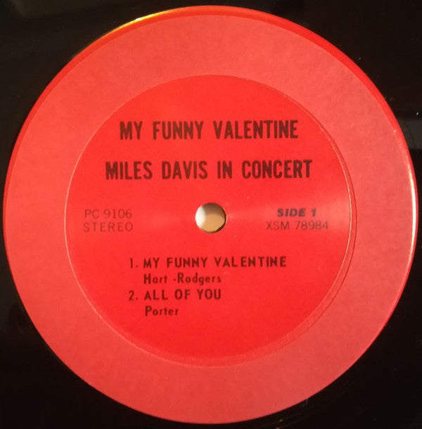 Miles Davis - My Funny Valentine - Miles Davis In Concert (Vinyl, LP, Album, Reissue) Very Good Plus (VG+) / Very Good Plus (VG+)
