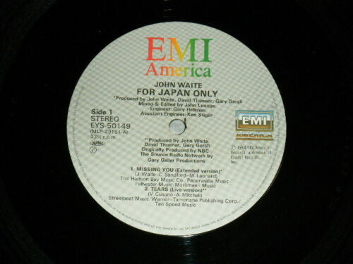 John Waite - For Japan Only (Vinyl, 12", EP) Very Good Plus (VG+) / Very Good Plus (VG+)