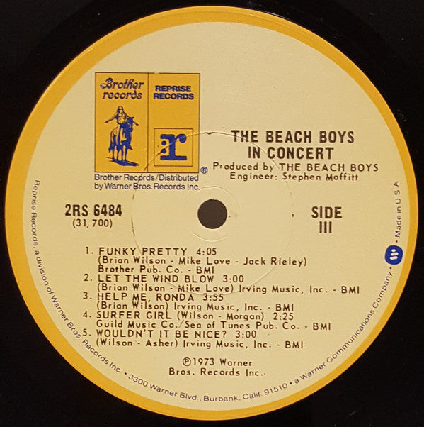 The Beach Boys - In Concert (2xVinyl, LP, Album) Good Plus (G+) / Very Good (VG)
