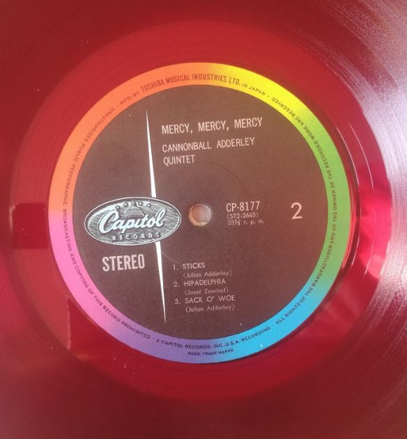 The Cannonball Adderley Quintet - Mercy, Mercy, Mercy! - Live At "The Club" (Vinyl, LP, Album, Stereo) Very Good Plus (VG+) / Very Good (VG)
