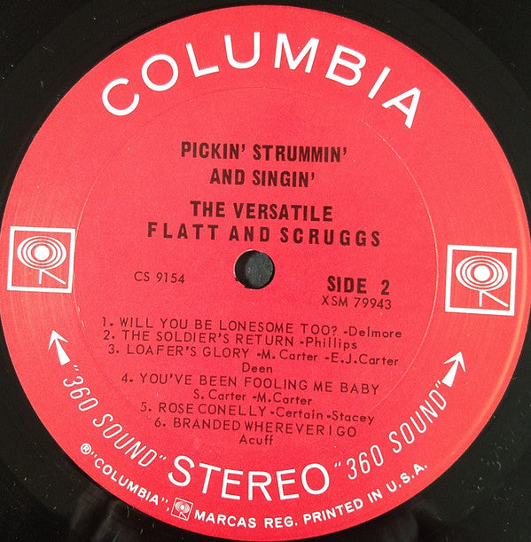 Flatt & Scruggs - The Versatile Flatt & Scruggs: Pickin', Strummin' And Singin' (Vinyl, LP, Album, Stereo) Very Good Plus (VG+) / Very Good (VG)