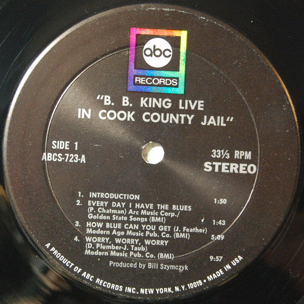 BB King - Live In Cook County Jail (Vinyl, LP, Album) Very Good Plus (VG+) / Very Good Plus (VG+)