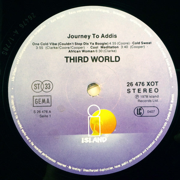 Third World - Journey To Addis (Vinyl, LP, Album, Reissue, Stereo) Good Plus (G+) / Very Good (VG)